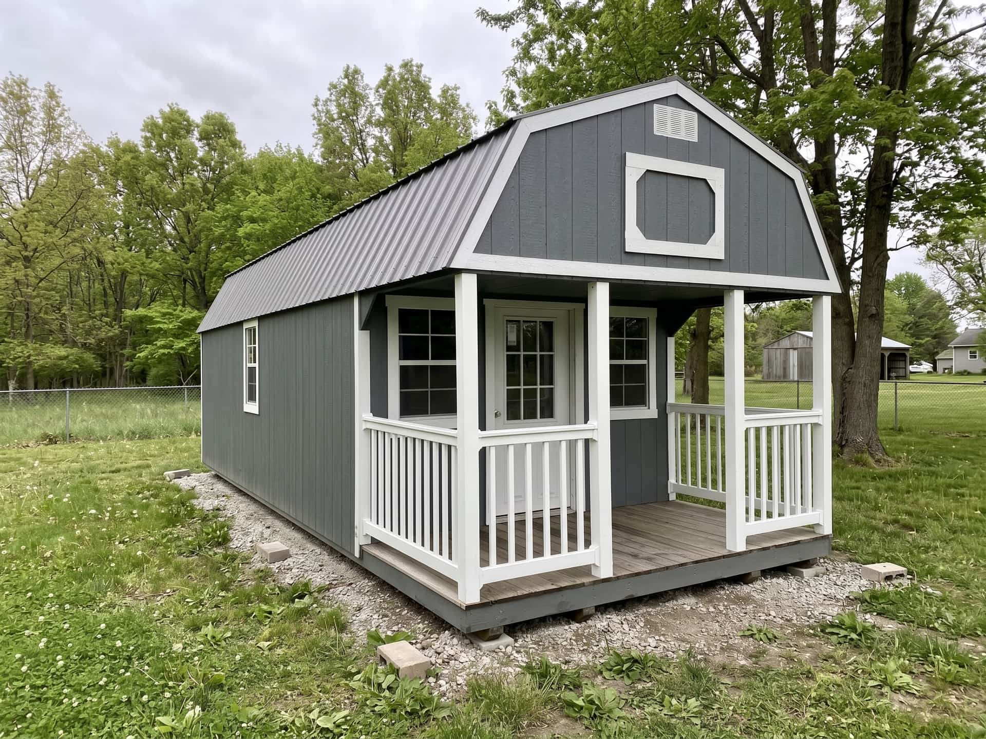Amish-built lofted cabin on a Michigan property