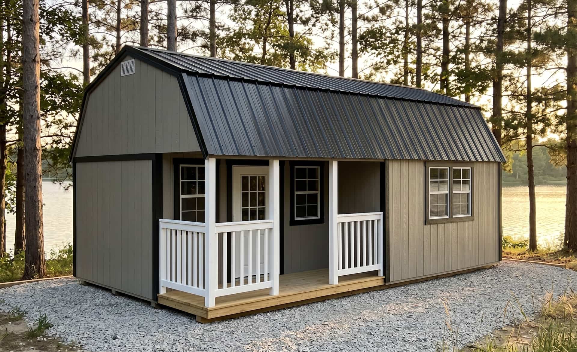 Amish-built lofted casita on a lakeside Michigan property